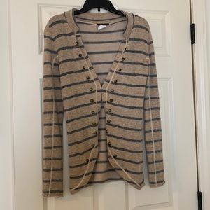 Boutique brand Tan and grey studded cardigan
